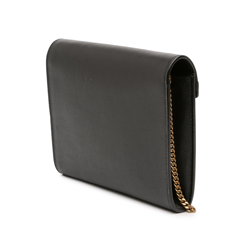 Pre-Loved Saint Laurent Grain De Poudre Monogram Cassandra Chain Wallet - Picture 2 of 10